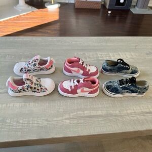 (3) pairs of shoes baby girl 18-24 month old - Hello Kitty x Adidas, Nike, Vans